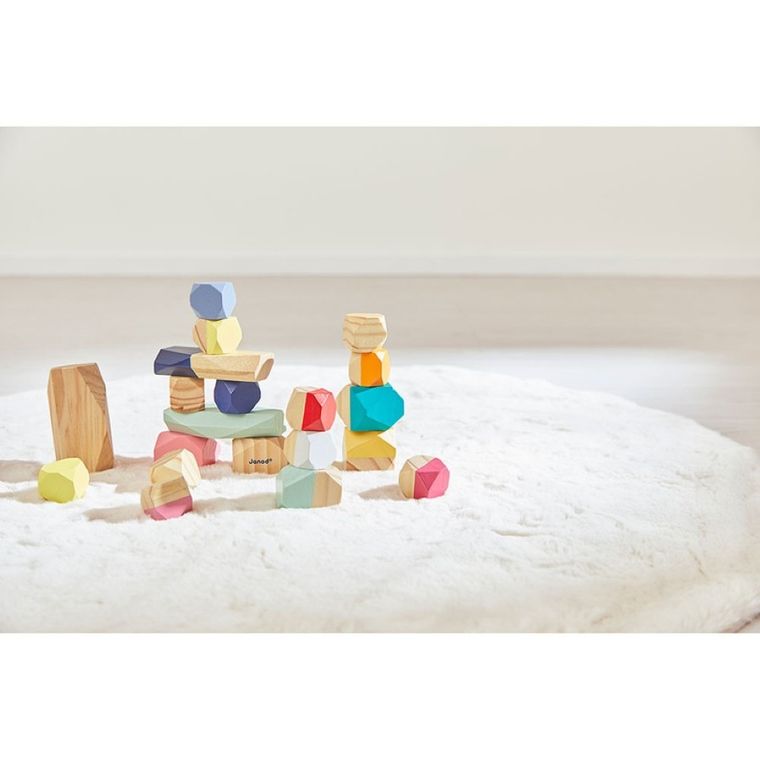Janod, Sweet Cocoon, drewniane kamyki, 20 elementów