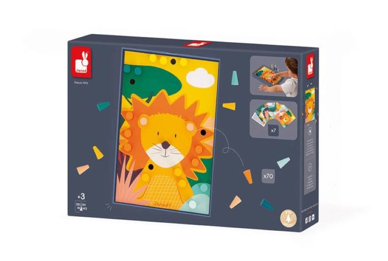 Janod, Układanka drewniana, mozaika, zwierzątka