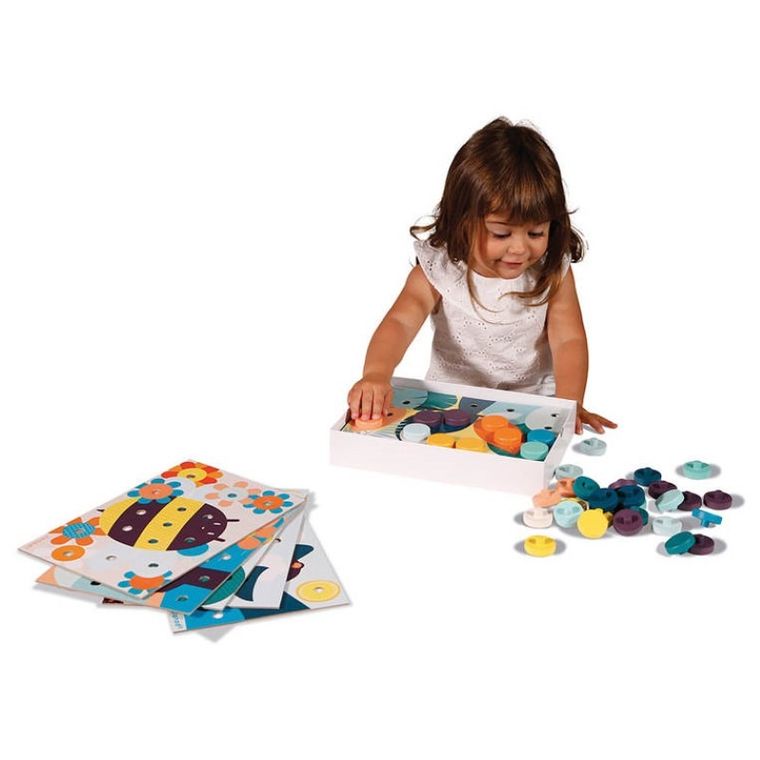 Janod, układanka, pierwsza drewniana mozaika