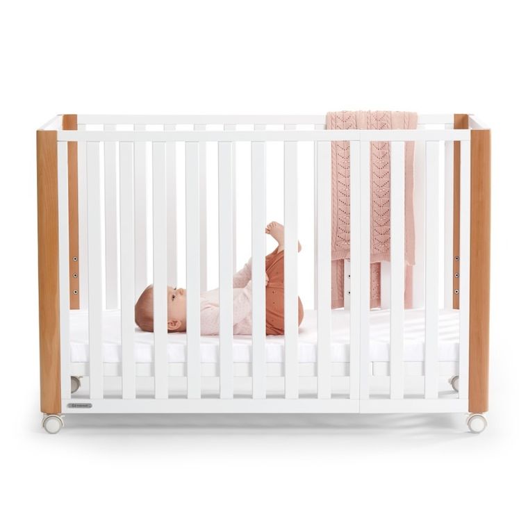 Kinderkraft, Koya, łóżeczko niemowlęce z funkcją kojca + materac, White