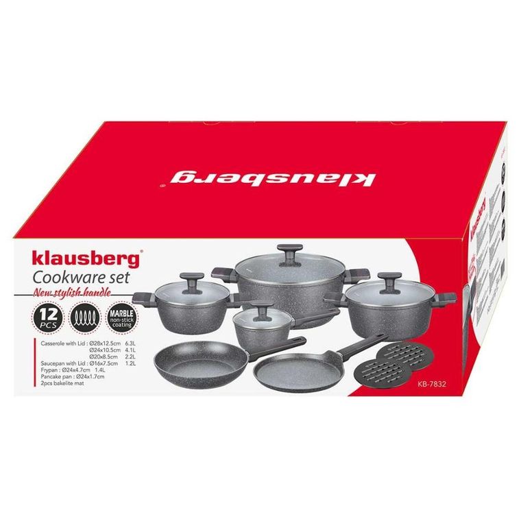 Klausberg, zestaw garnków marmurkowych, 12 elementów