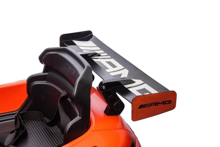 Lean Cars, auto na akumulator, Mercedes AMG GT3, pomarańczowy