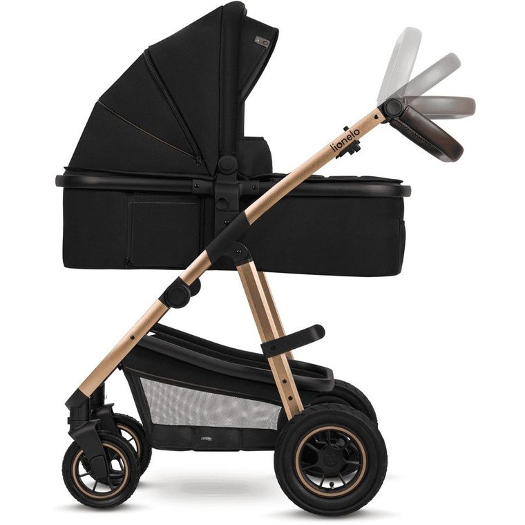 Lionelo, Amber, wózek wielofunkcyjny, 3w1, Black Onyx