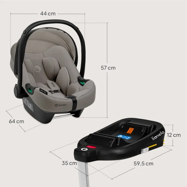 Lionelo, Astrid, i-Size, fotelik samochodowy z bazą, Beige Taupe