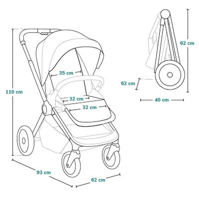 Lionelo, Mika Plus, wózek spacerowy, Green Olive