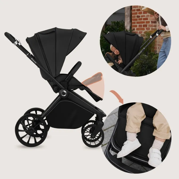 Lionelo, Mika Plus, wózek wielofunkcyjny 3w1, Black Onyx