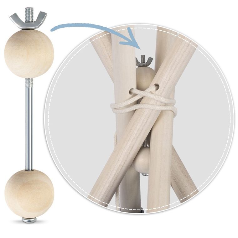 Nukido, namiot tipi dla dzieci z girlandą i światełkami, różowy