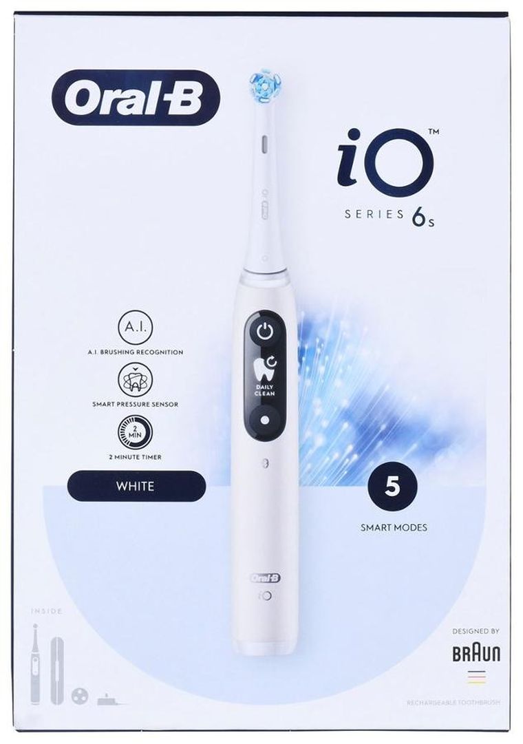 Oral-B, iO6 Series, szczoteczka elektryczna, biała