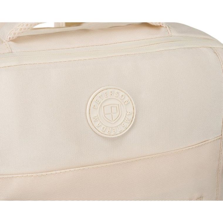 Peterson, plecak podróżny z siatkowaną przegrodą i paskami kompresyjnymi, ecru