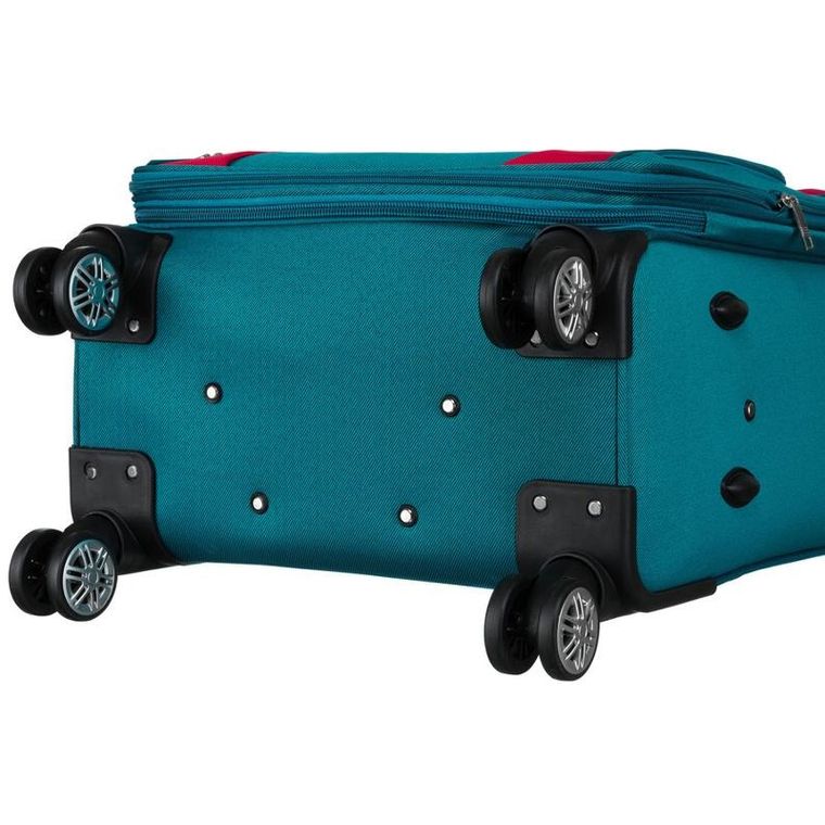 Peterson, walizka, średnia, turkusowo-różowa, 68 cm