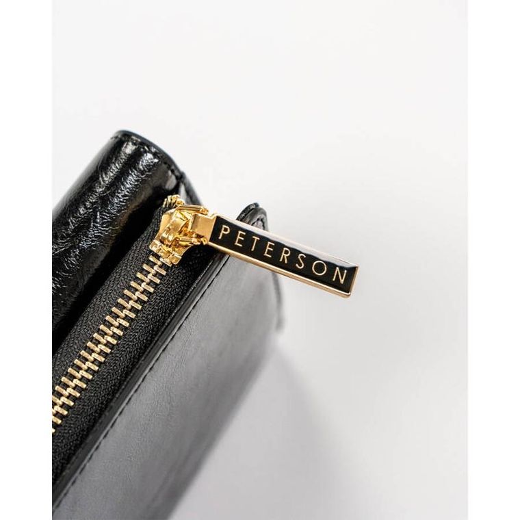 Portfel, czarny, skórzany, Peterson