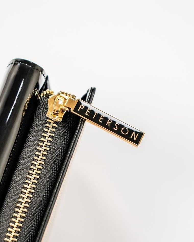 Portfel, czarny, skórzany, Peterson