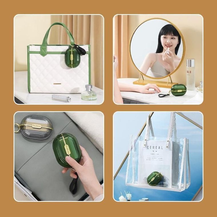 Przenośna mini szczotka do usuwania zmechaceń, zielona