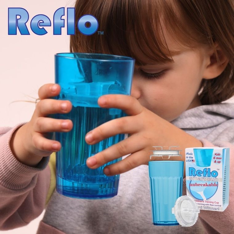 Reflo, kubek do nauki picia, niebieski, 280 ml