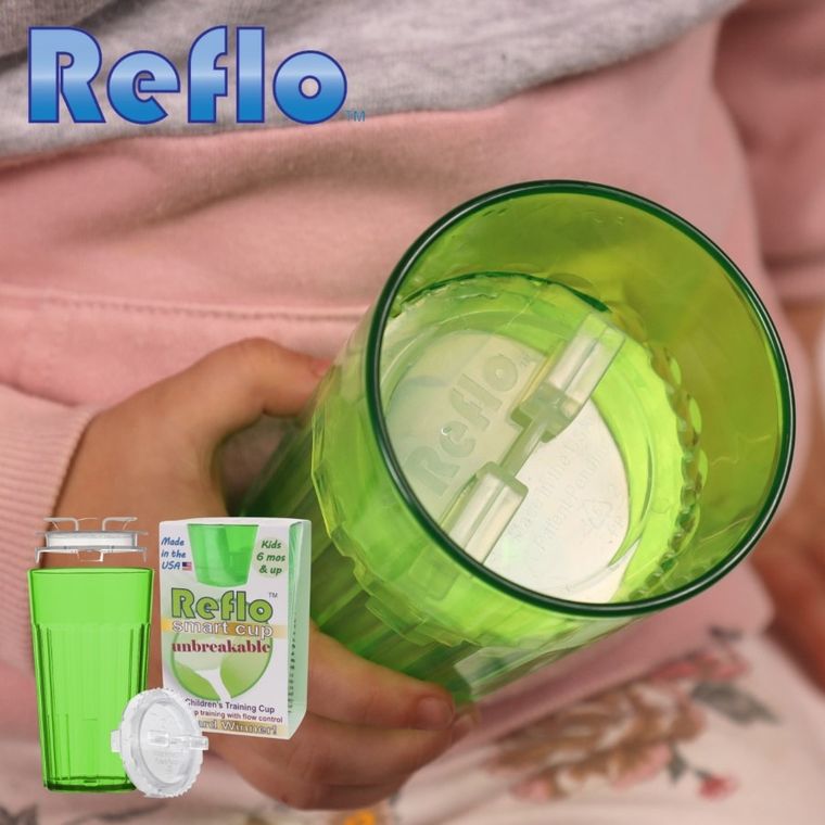 Reflo, kubek do nauki picia, zielony, 280 ml