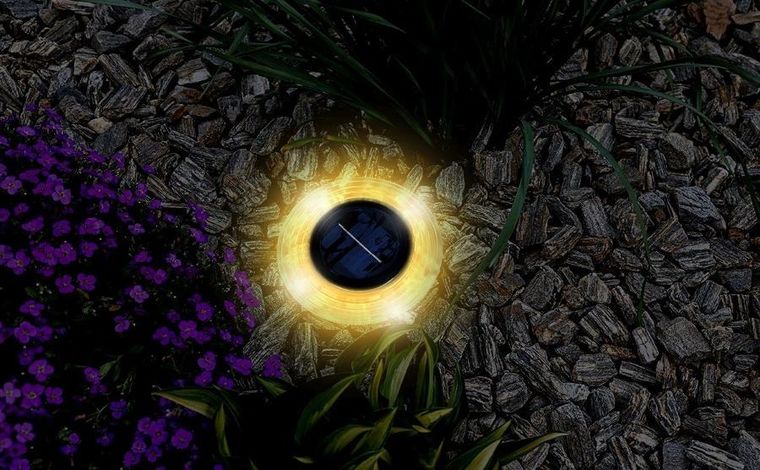 Saska Garden, lampa solarna dyskowa, 28 led, do wbicia w grunt lub montażu na ścianie