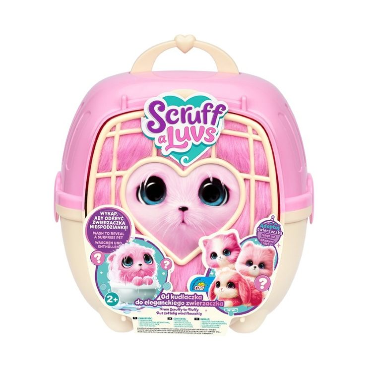 Scruff a Luvs, zwierzaczek kudłaczek, maskotka do kąpania, różowy, 1 szt.