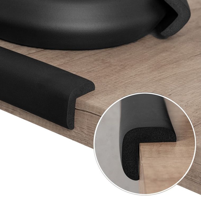 Sipo, piankowa taśma zabezpieczająca ostre krawędzie mebli, 2 metry, czarna