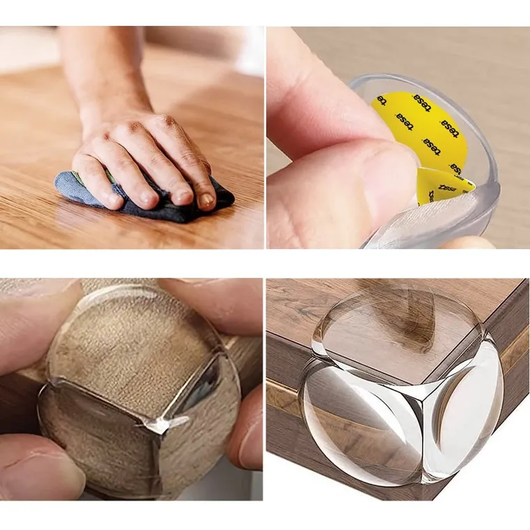 Sipo, zestaw silikonowych, transparentnych zabezpieczeń narożników mebli, okrągłe, 12 szt.