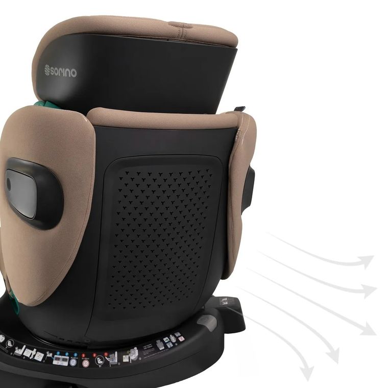 Sorino, Aurora, fotelik samochodowy z bazą, 360°, mocha, 40-150 cm