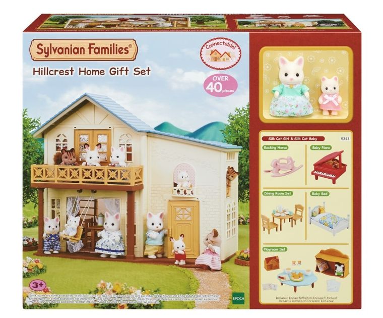 Sylvanian Families, Wiejski domek z niebieskim dachem, zestaw z figurkami, 5343