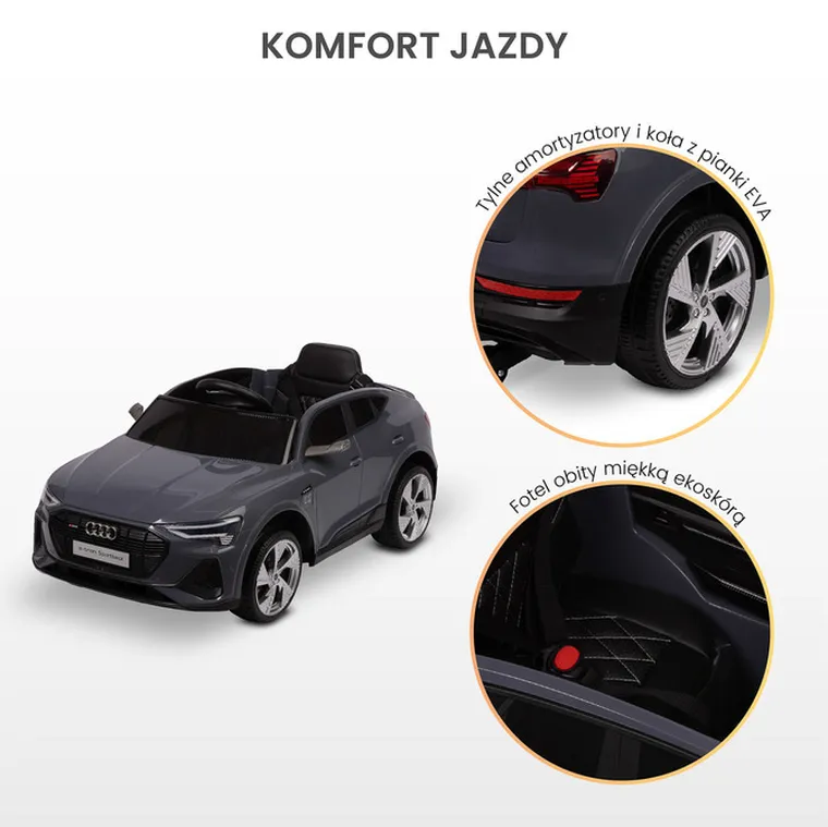 Toyz, Audi Etron Sportback, pojazd na akumulator, grey