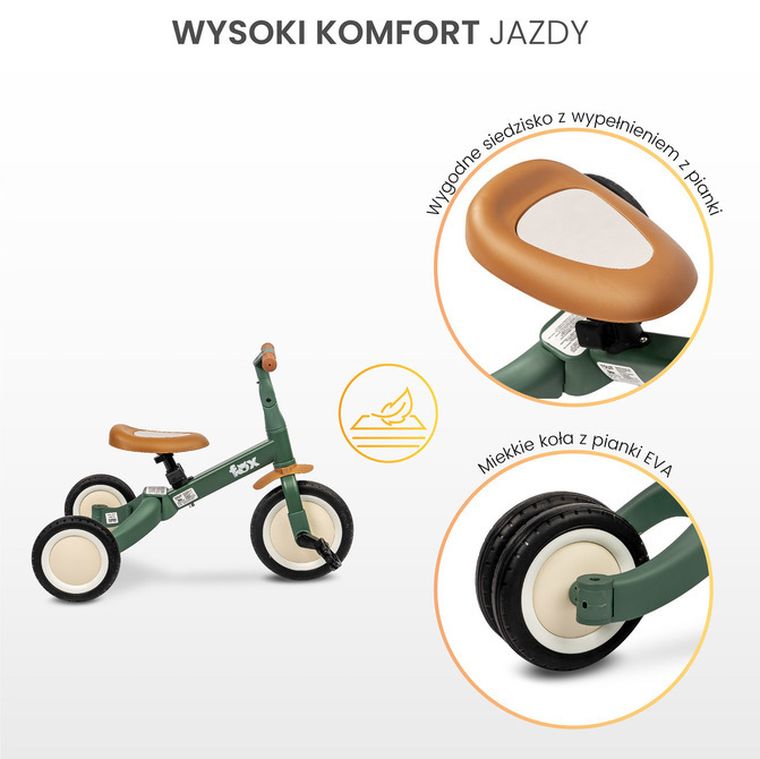 Toyz, Fox, rowerek trójkołowy, biegowy, beige