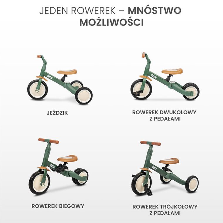 Toyz, Fox, rowerek trójkołowy, biegowy, green
