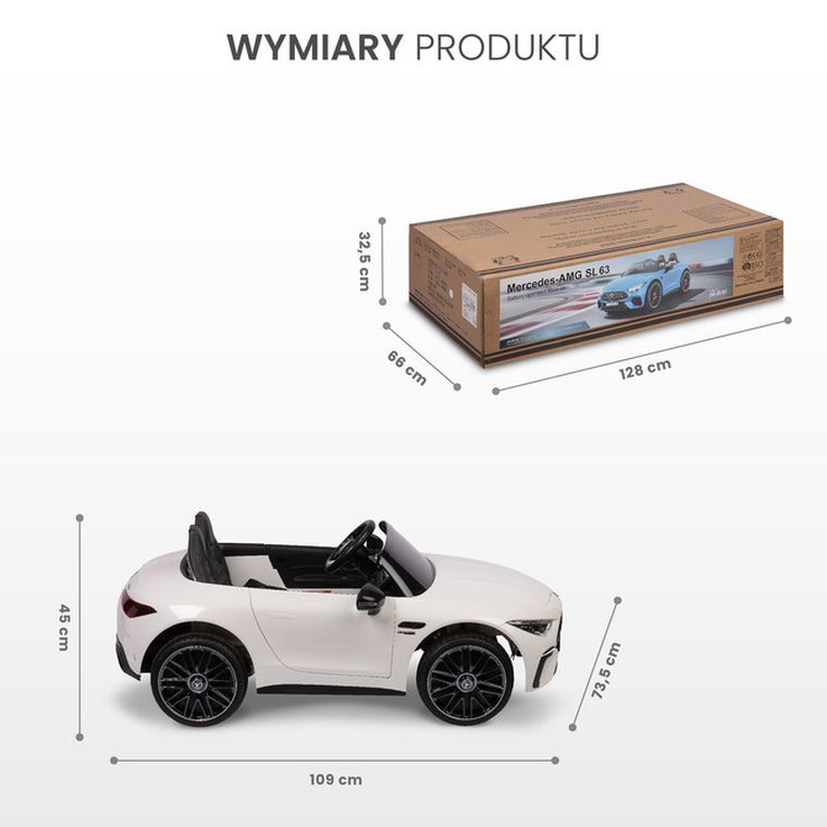 Toyz, Mercedes SL63, pojazd na akumulator, white