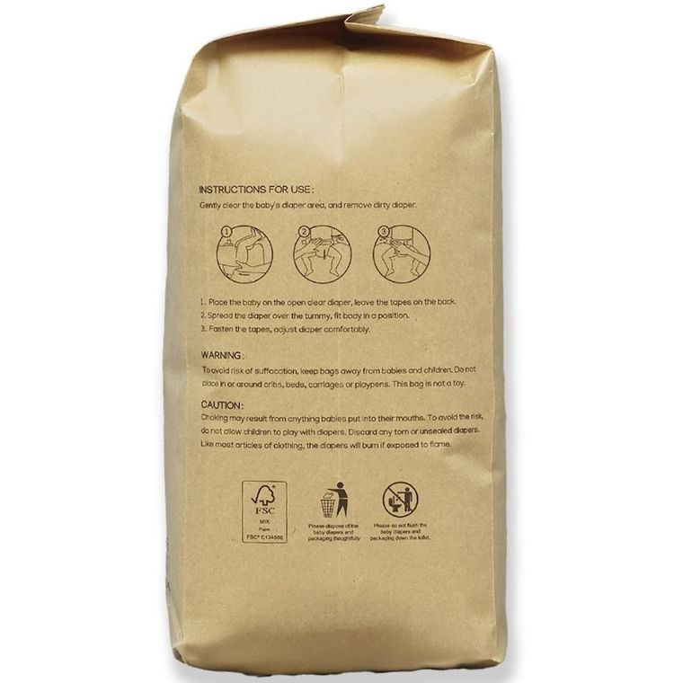 Tuttelu, bambusowe pieluszki jednorazowe, rozmiar 4, 7-11 kg, 24 szt.