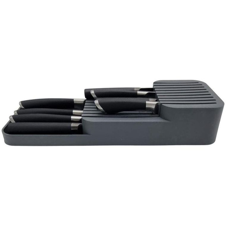 Vilde, organizer do szuflady na noże kuchenne, szary, 39-14.5-7.5 cm