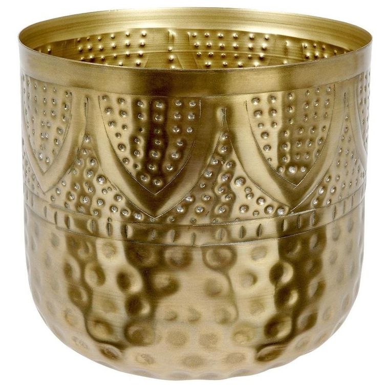 Vilde, osłonka doniczka, metalowa, złota, 19-18 cm