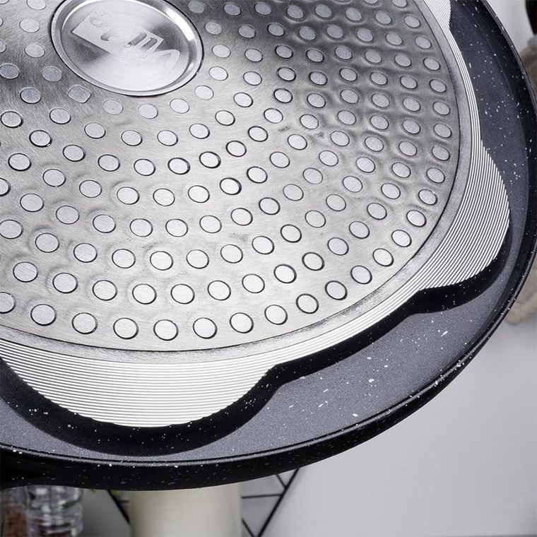 Vilde, patelnia do jajek, granitowa, 7 otworów, Black&Wood, 26 cm