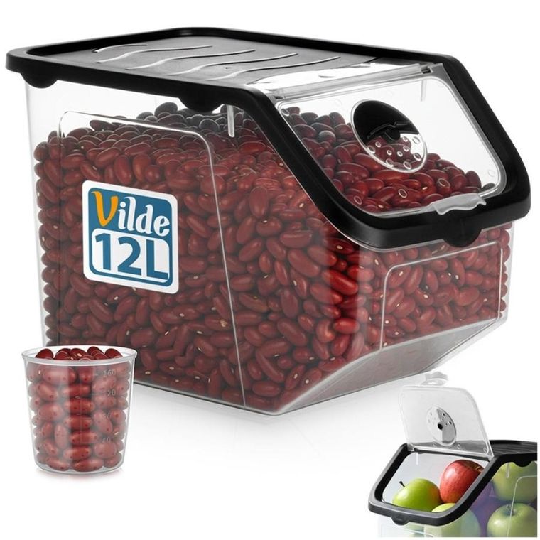 Vilde, pojemnik na warzywa i owoce, z pokrywką, przezroczysty, 12 l