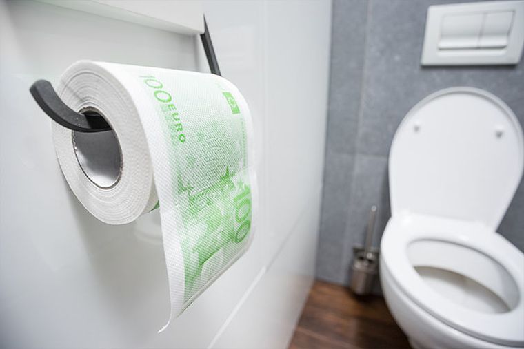 100 euro, papier toaletowy, xl