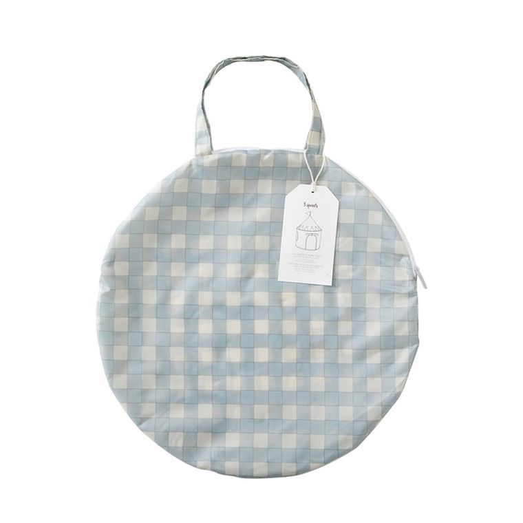 3 Sprouts, namiot dla dzieci, Recycled, Gingham Blue