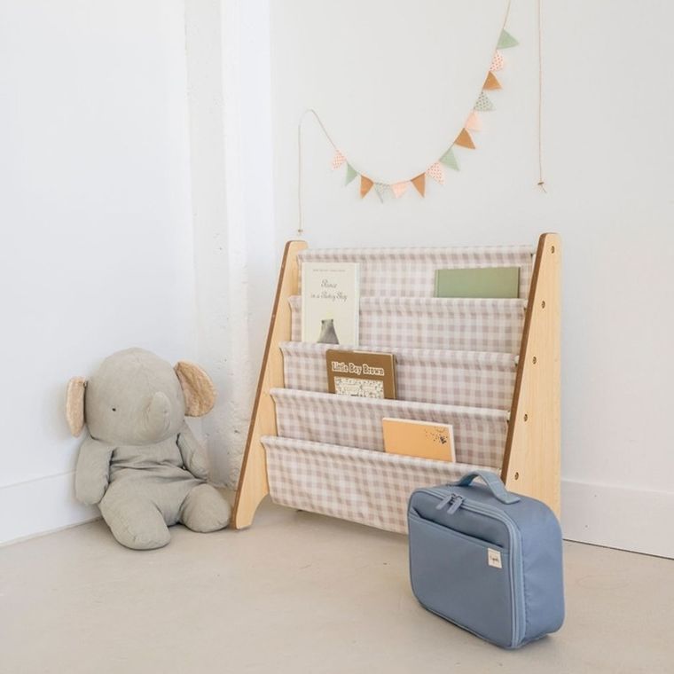 3 Sprouts, Recycled Gingham, stojak na książki, Beige