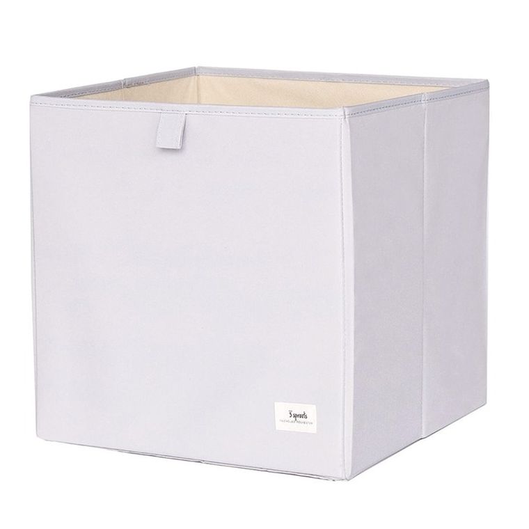 3 Sprouts, Recycled Solid, pudełko na zabawki, Light Gray