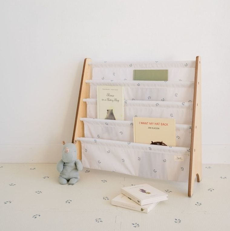 3 Sprouts, stojak na książki, Blueberry, Ivory