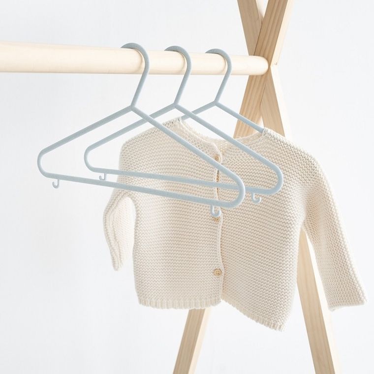 3 Sprouts, wieszaki dla dzieci, EKO, blue, 15szt.