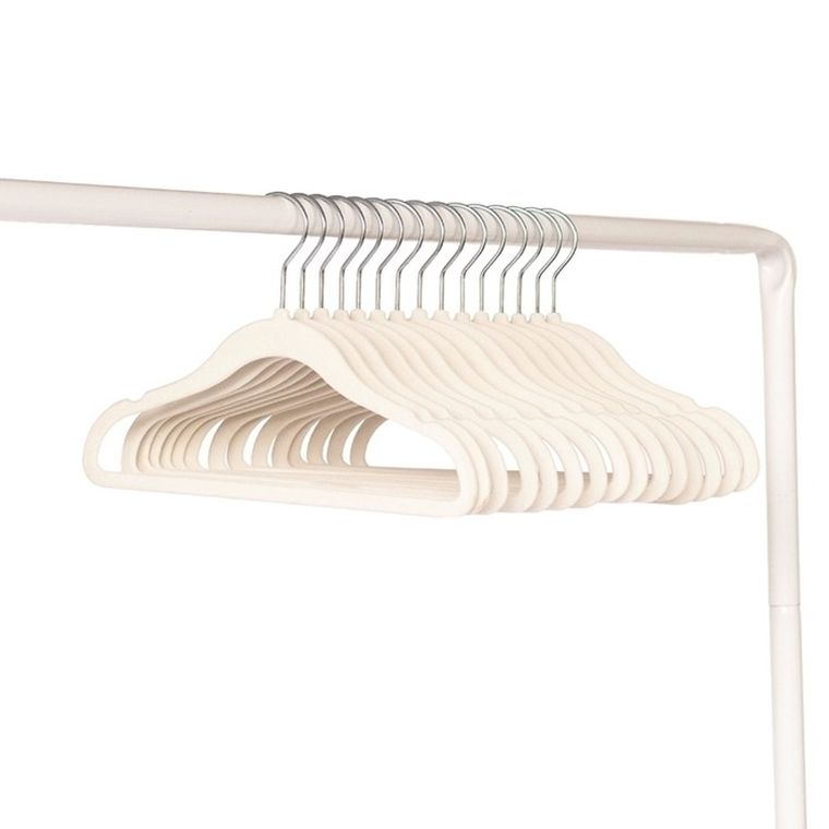 3 Sprouts, wieszaki welurowe dla dzieci, cream, 15 szt.