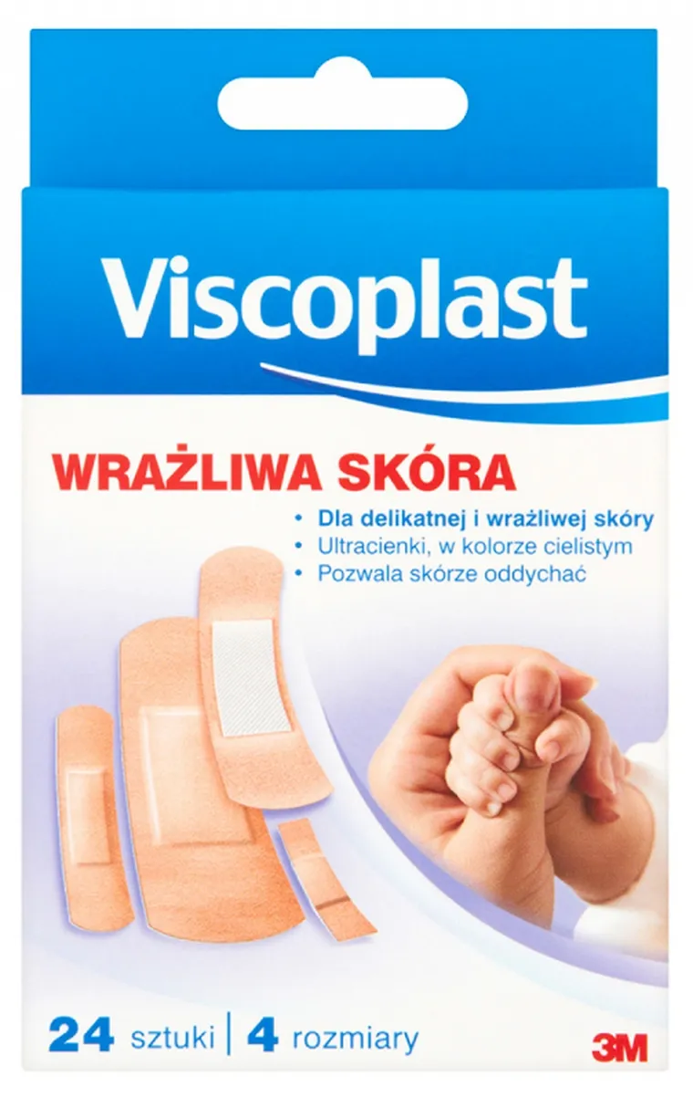 3M, Viscoplast, plaster zestaw, wrażliwa skóra, 24 szt.