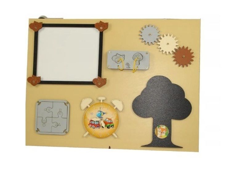 3TOYMS, tablica manipulacyjna dwustronna, rozkładana, 50-37.5 cm