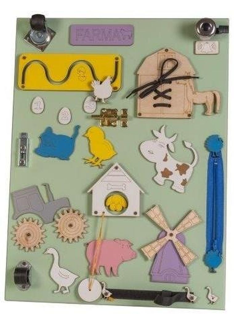 3TOYMS, tablica manipulacyjna, rozkładana, farma, 50-37.5 cm