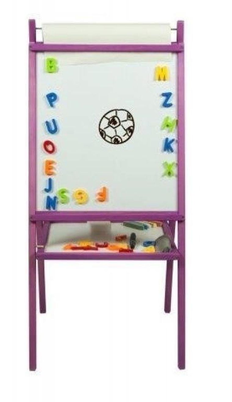 3toysm, tablica z rolką papieru, dwustronna, jasnofioletowa