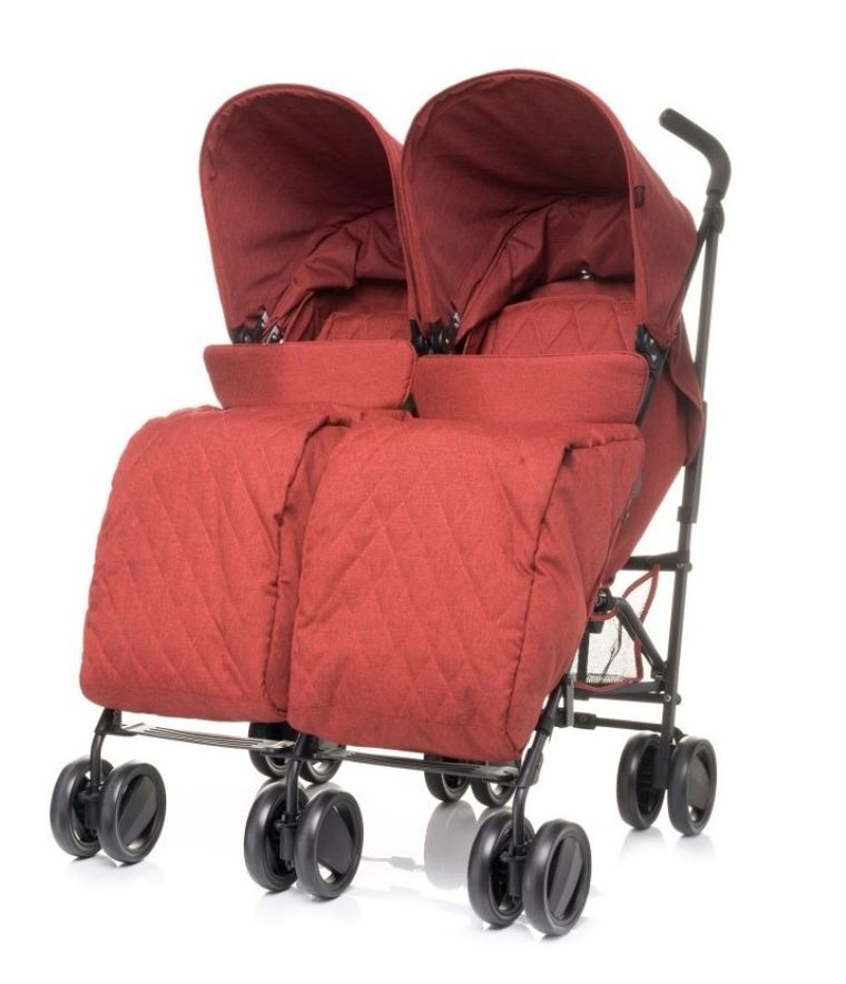 4baby, Twins, wózek bliżniaczy, szary