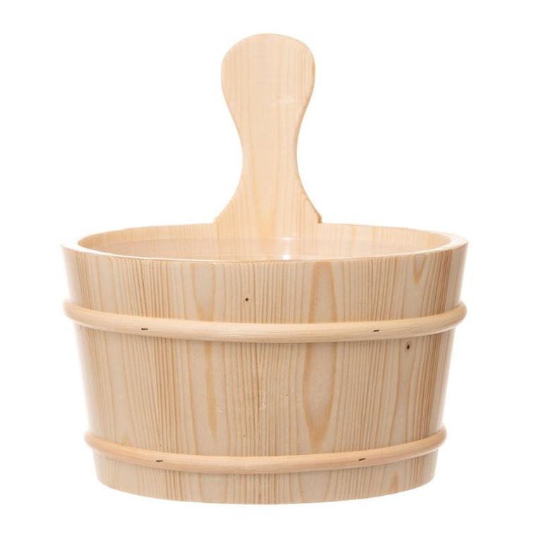 4living, drewniany ceber do sauny, plastikowy wkład, 4l