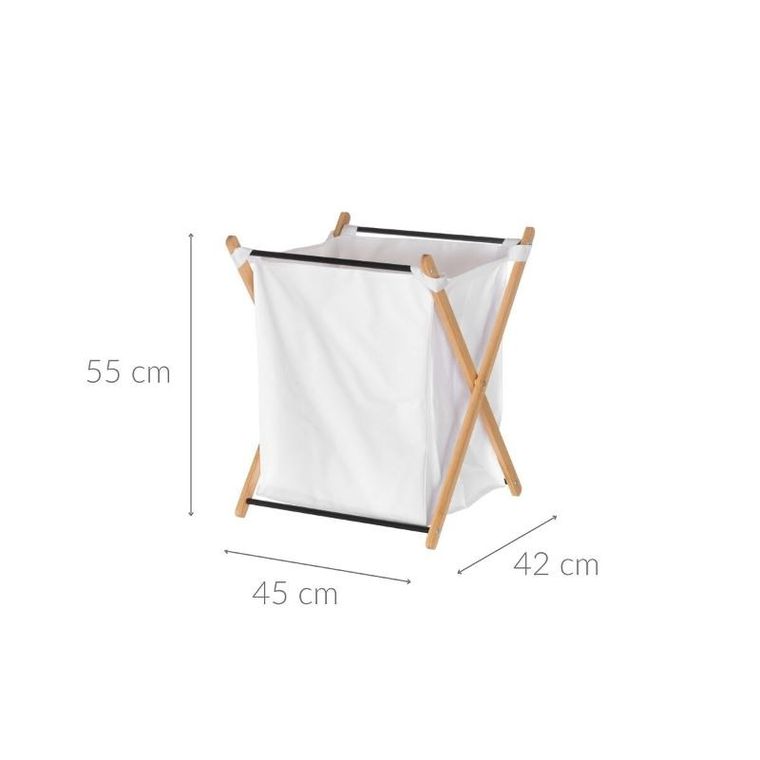 4living, kosz na pranie na bambusowym stelażu