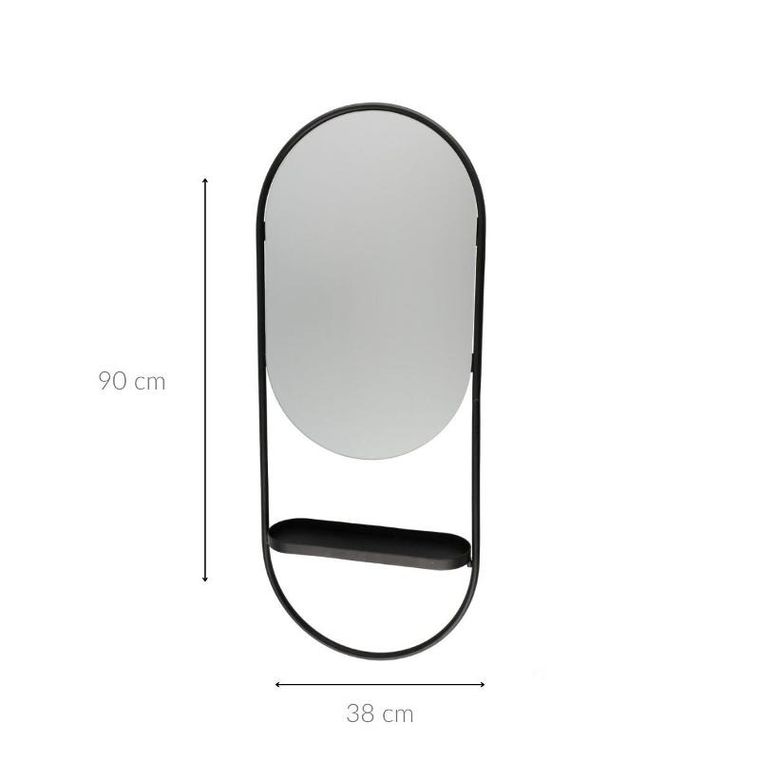 4Living, lustro ścienne owalne z półeczką