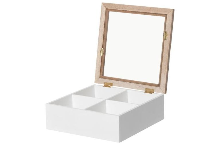 4living, pudełko zamykane z przegródkami, 20-20-7 cm